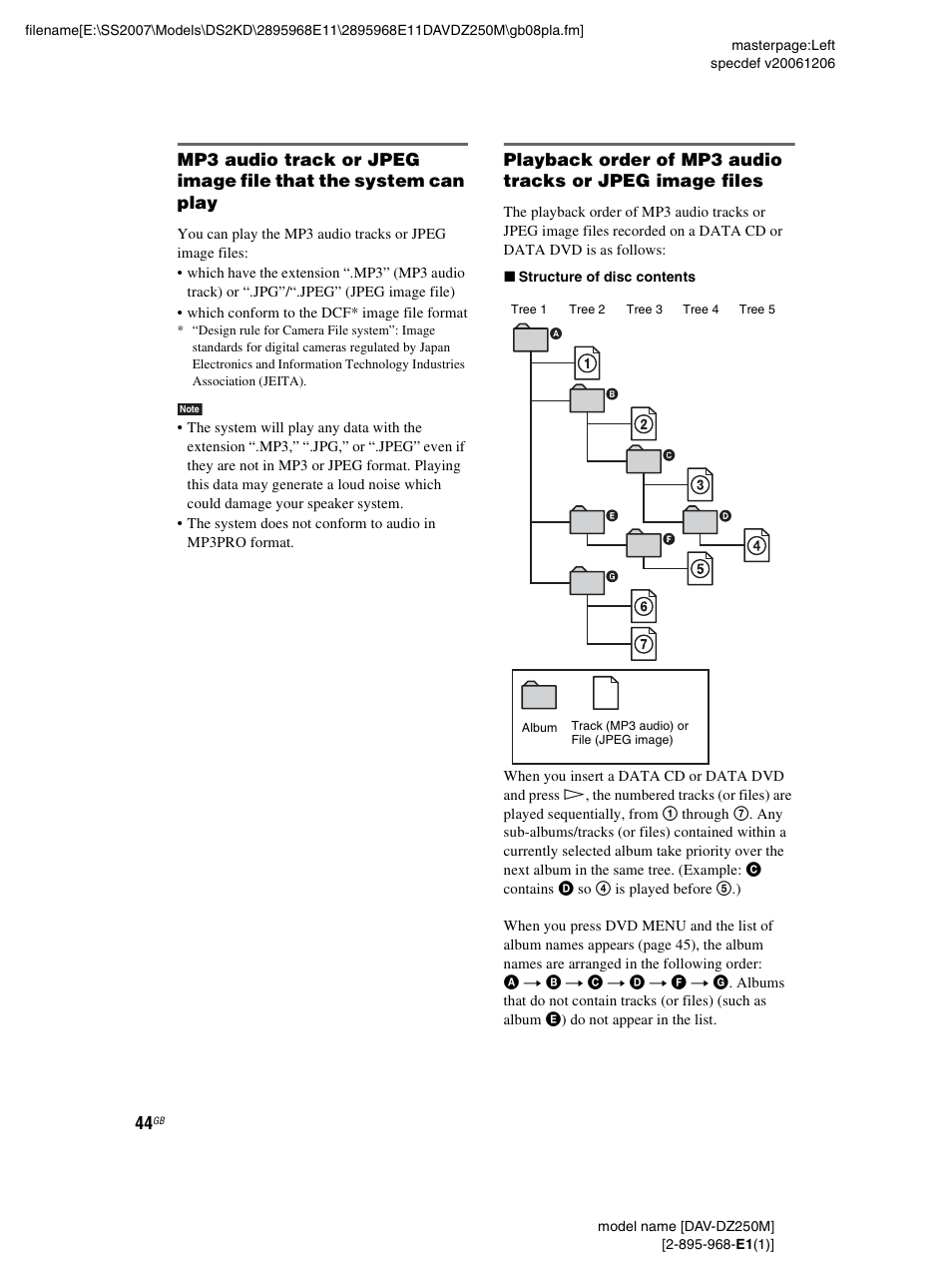 Sony DAV-DZ250M User Manual | Page 44 / 104
