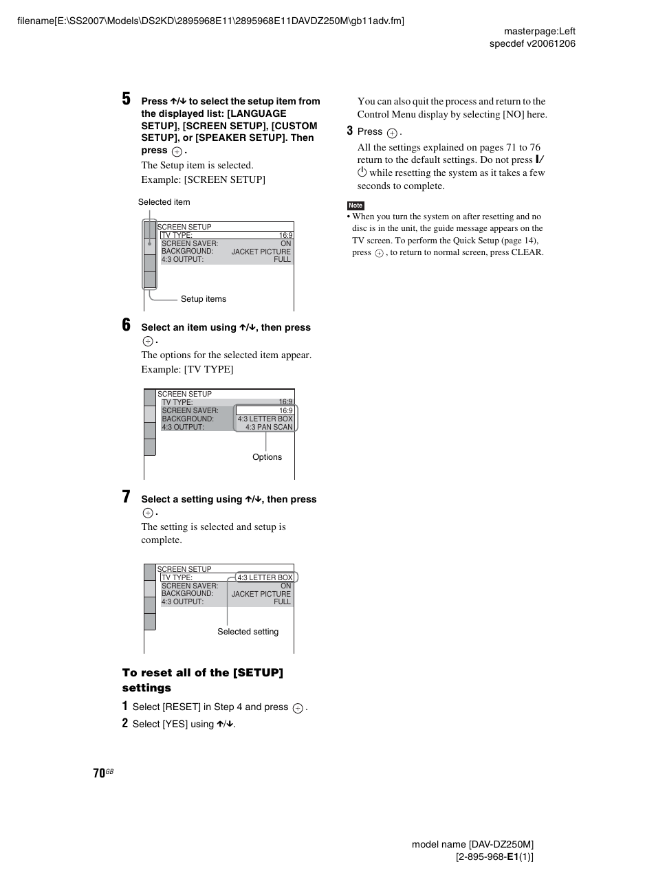 Sony DAV-DZ250M User Manual | Page 70 / 104