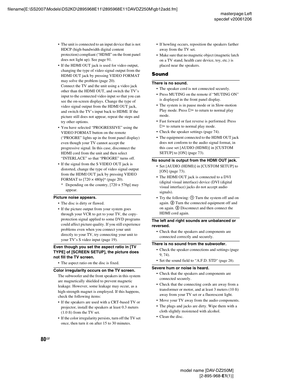 Sony DAV-DZ250M User Manual | Page 80 / 104