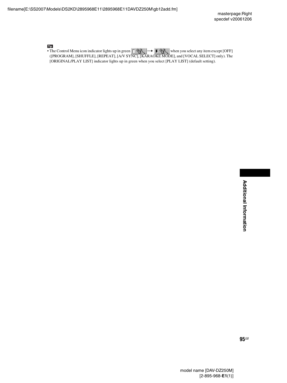 Sony DAV-DZ250M User Manual | Page 95 / 104