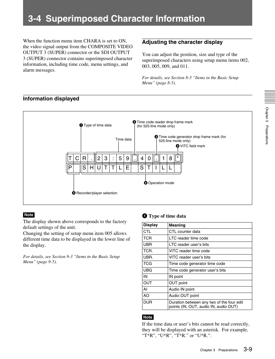 4 superimposed character information | Sony MSW-M2000 User Manual | Page 39 / 144