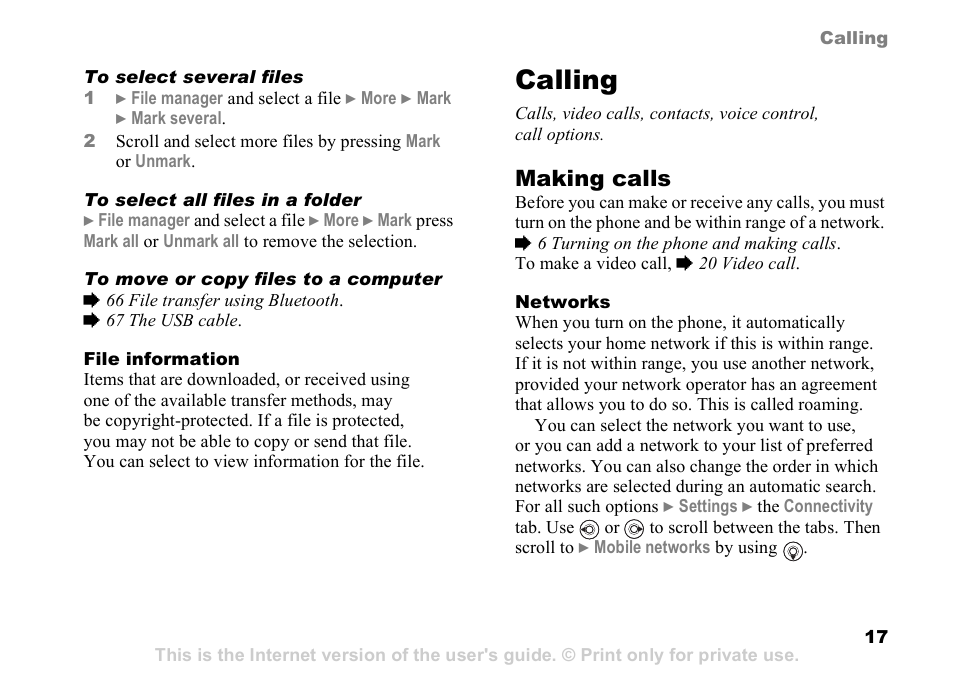 Calling, Making calls | Sony K608i User Manual | Page 17 / 96