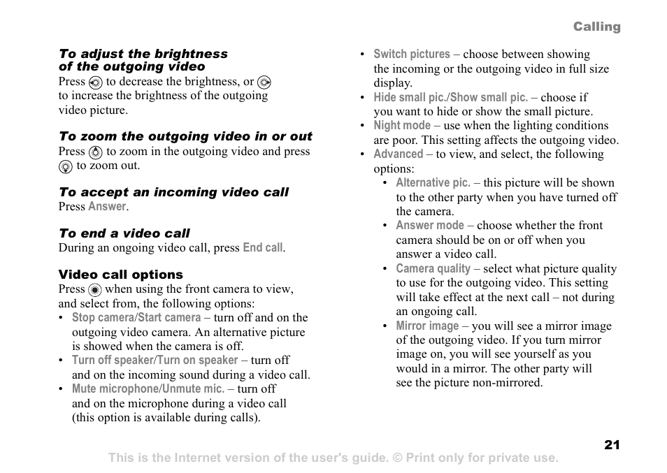 Sony K608i User Manual | Page 21 / 96