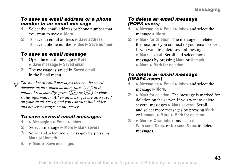 Sony K608i User Manual | Page 43 / 96