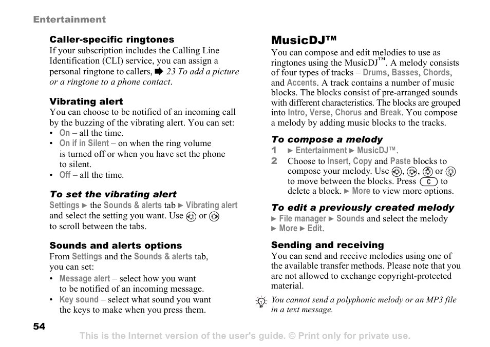 Musicdj | Sony K608i User Manual | Page 54 / 96