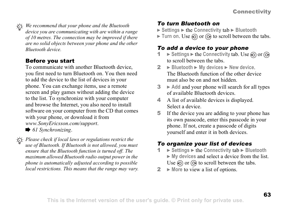 Sony K608i User Manual | Page 63 / 96