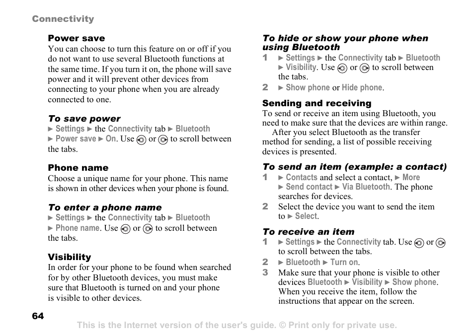 Sony K608i User Manual | Page 64 / 96
