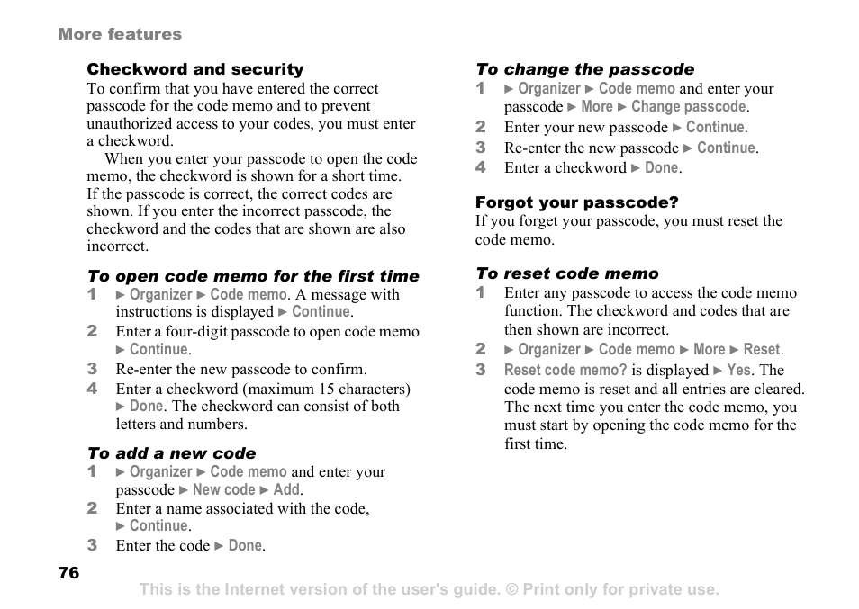 Sony K608i User Manual | Page 76 / 96