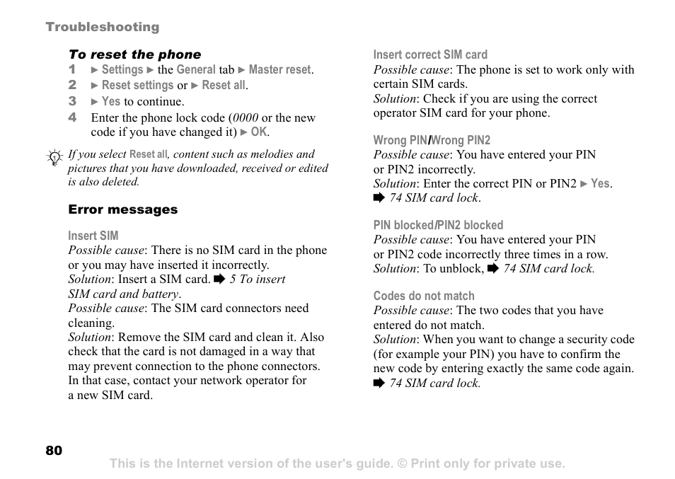 Sony K608i User Manual | Page 80 / 96