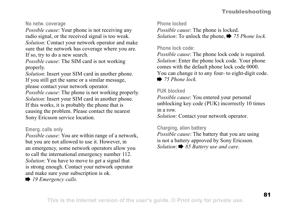 Sony K608i User Manual | Page 81 / 96