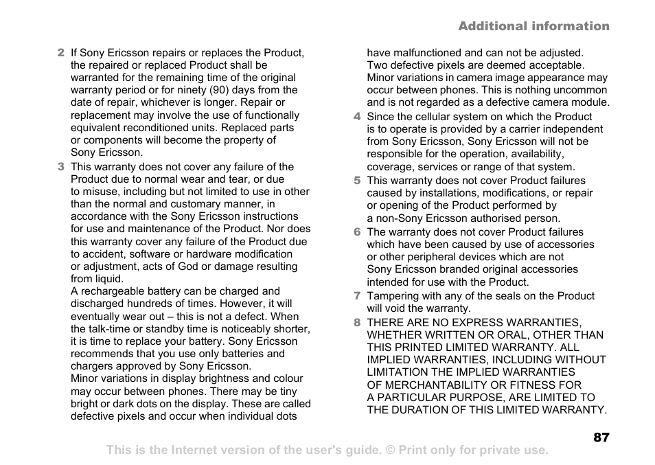 Sony K608i User Manual | Page 87 / 96
