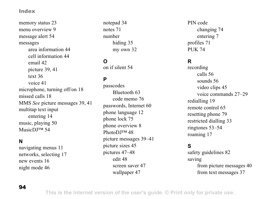 Sony K608i User Manual | Page 94 / 96