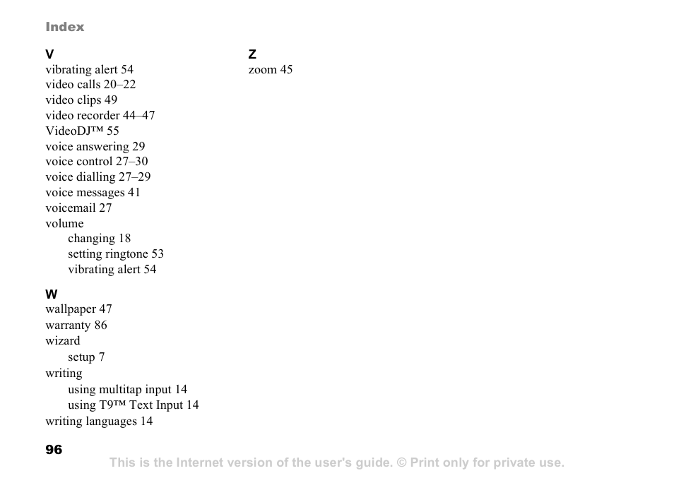 Sony K608i User Manual | Page 96 / 96