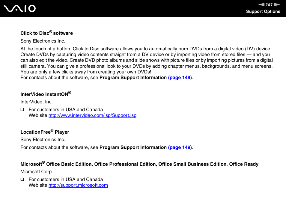 Sony VAIO VGN-NR Series User Manual | Page 151 / 162