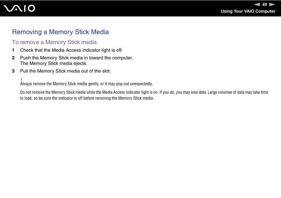 Sony VAIO VGN-NR Series User Manual | Page 49 / 162
