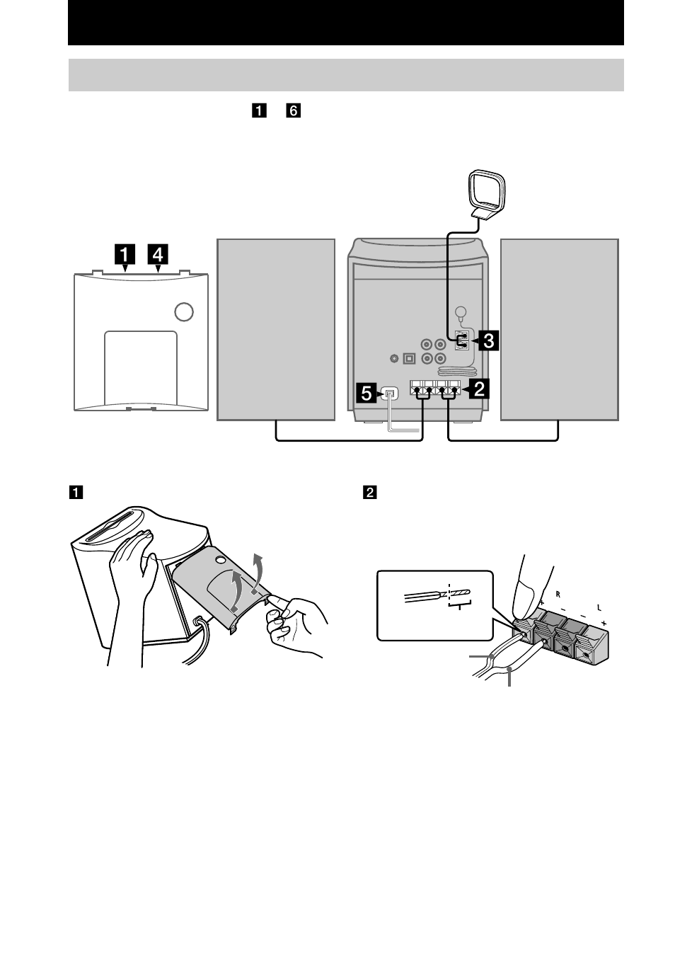 Getting started, Hooking up the system | Sony CMT-EX100 User Manual | Page 6 / 24