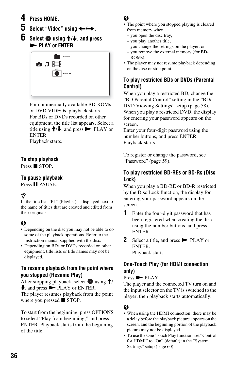 E 36 | Sony BDP-S1000ES User Manual | Page 36 / 95