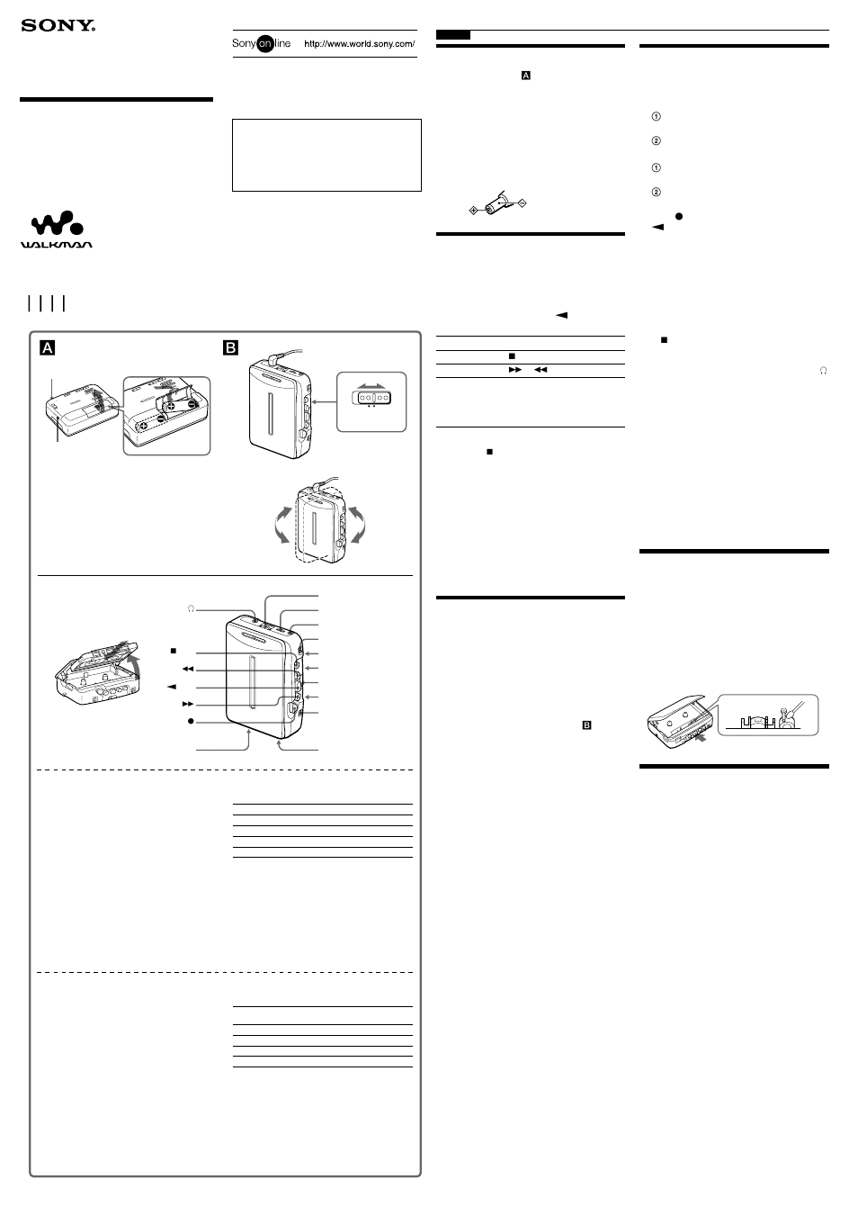 Sony WM-GX100 User Manual | 2 pages