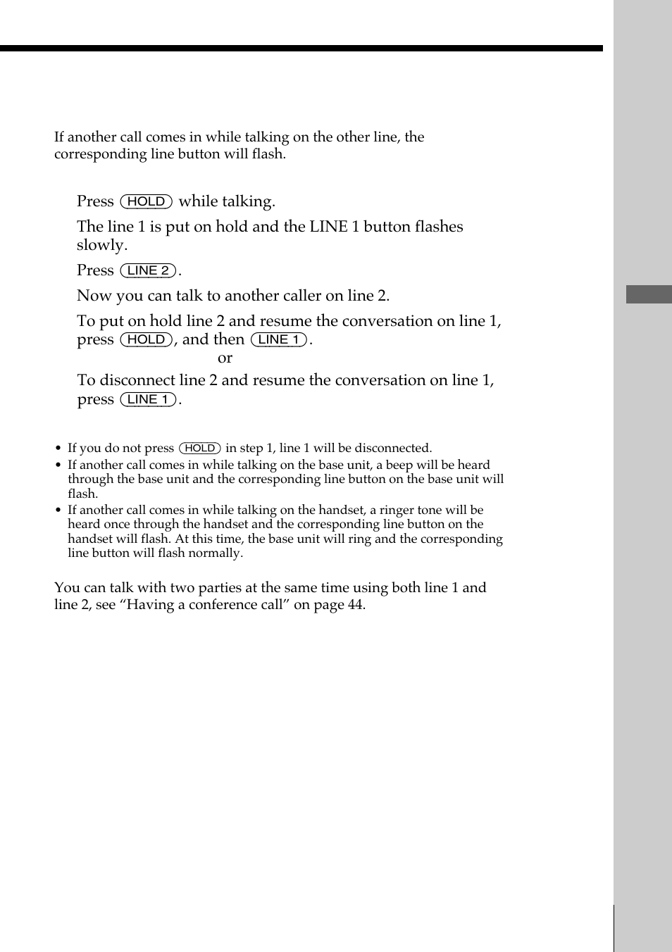 Receiving a call while talking, Basics | Sony SPP-A972 User Manual | Page 31 / 80
