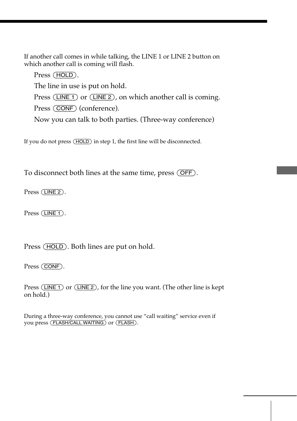 Receiving a call while talking | Sony SPP-A972 User Manual | Page 45 / 80