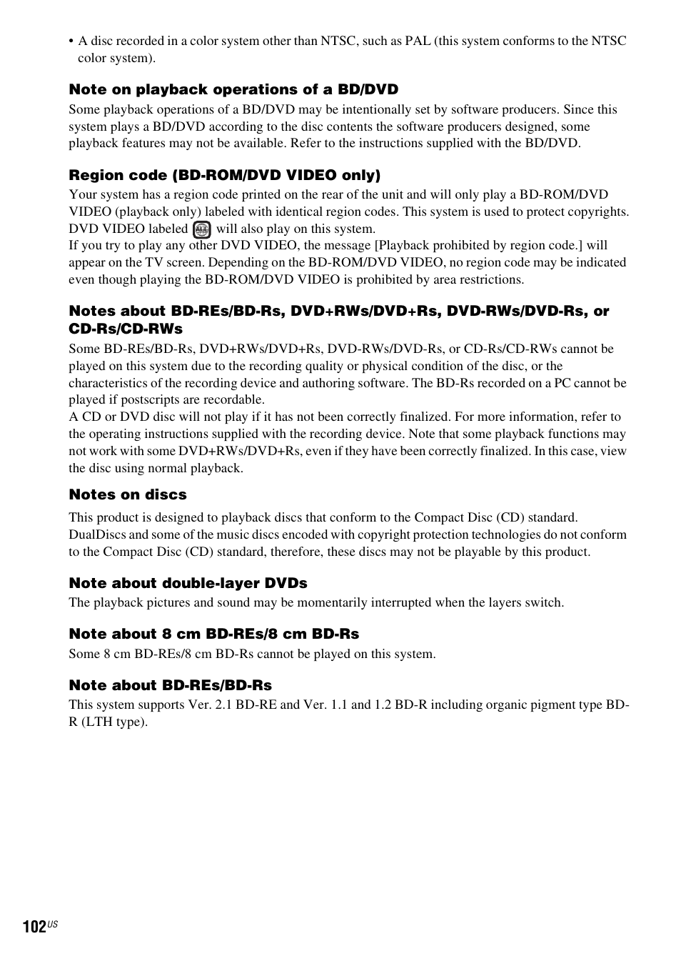 Sony BDV-T20W User Manual | Page 102 / 123