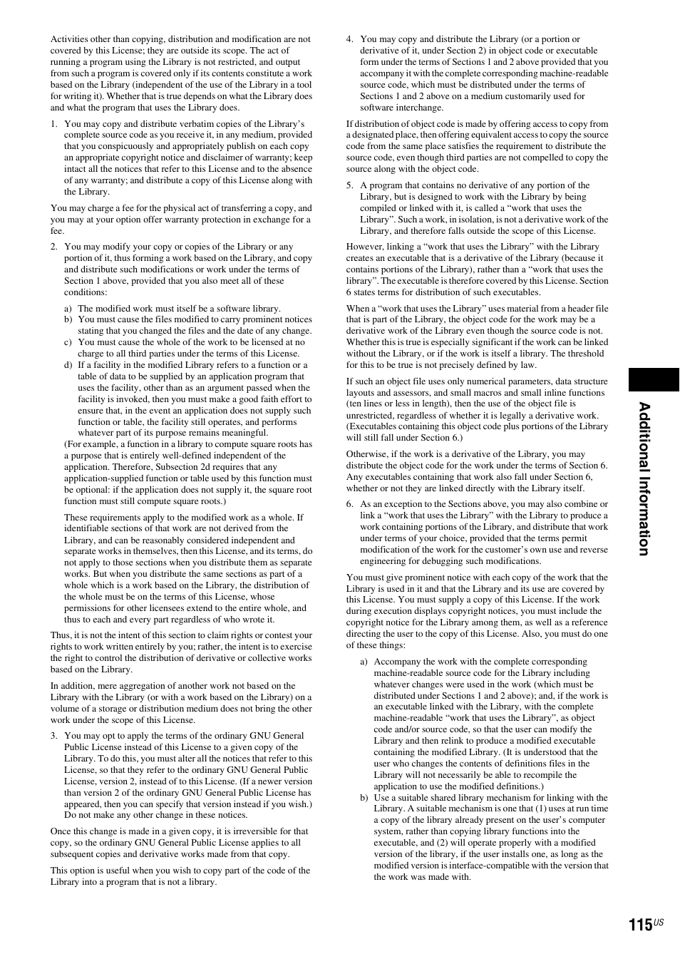 Ad ditio n al inf o rm at ion | Sony BDV-T20W User Manual | Page 115 / 123