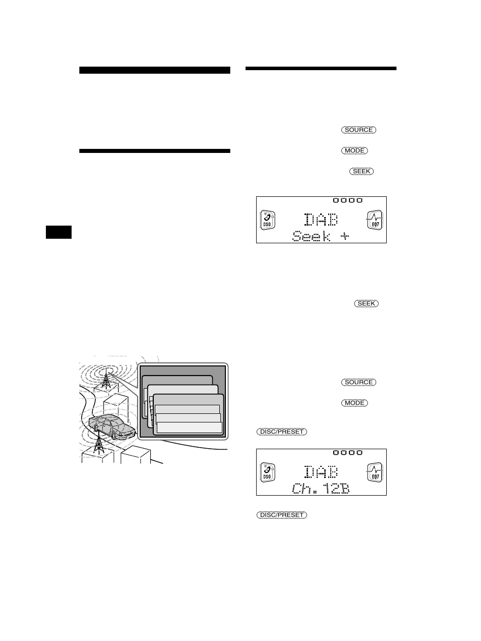 Dab (gesondert erhältlich), Übersicht über dab grundfunktionen von dab, Übersicht über dab | Grundfunktionen von dab | Sony CDX-CA750 User Manual | Page 52 / 170