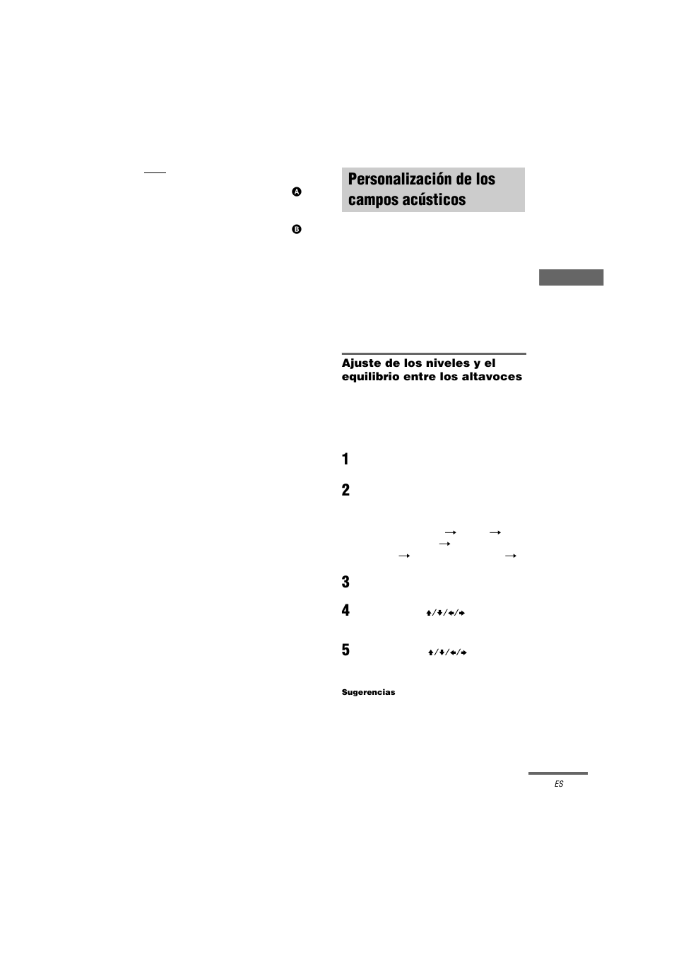 Personalización de los campos acústicos, Personalización de los campos, Acústicos | Sony HT-K250 User Manual | Page 103 / 112