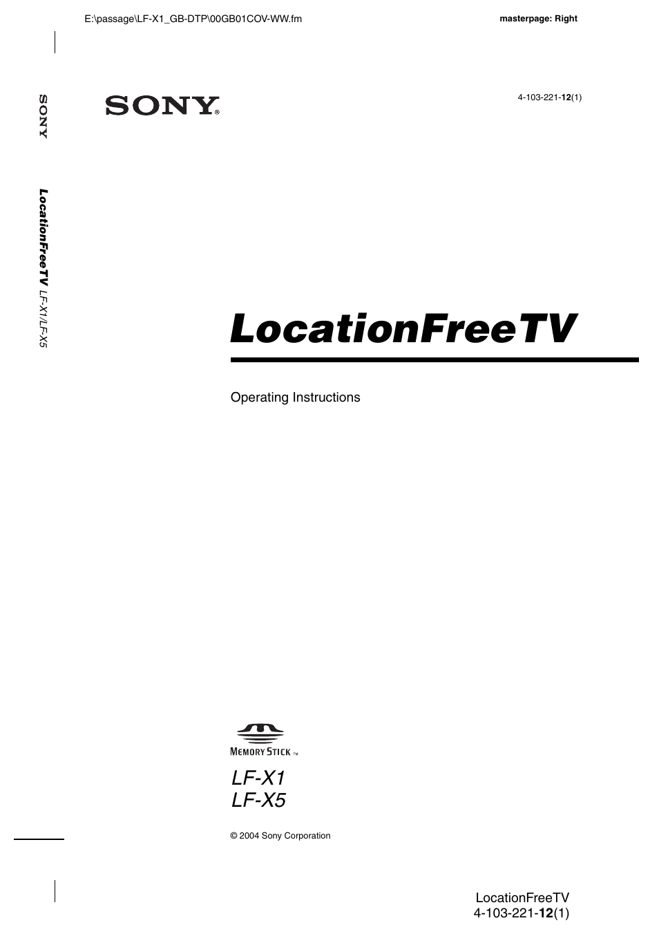 Sony LF-X1 User Manual | 160 pages