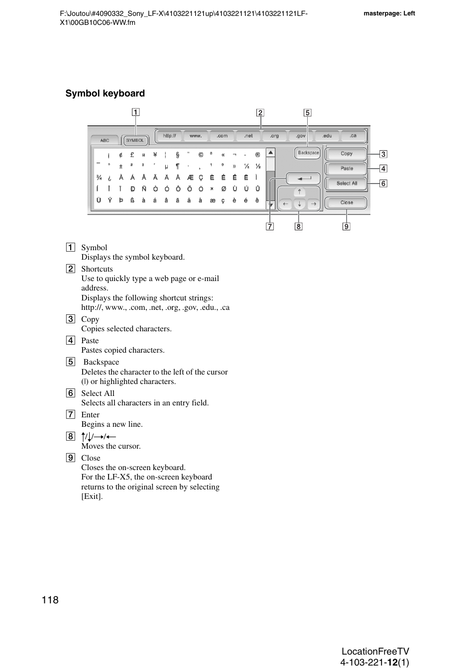 Sony LF-X1 User Manual | Page 118 / 160