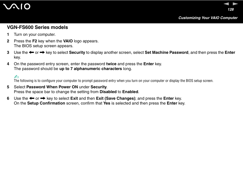 Vgn-fs600 series models | Sony VGN-FS600 Series User Manual | Page 128 / 216