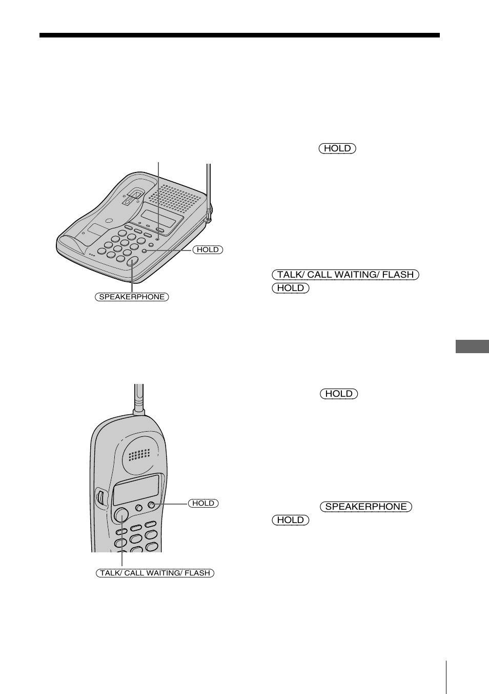 Cambio de teléfonos durante una llamada, Para cambiar del teléfono base al microteléfono, Para cambiar del microteléfono al teléfono base | Sony SPP-SS966 User Manual | Page 73 / 96
