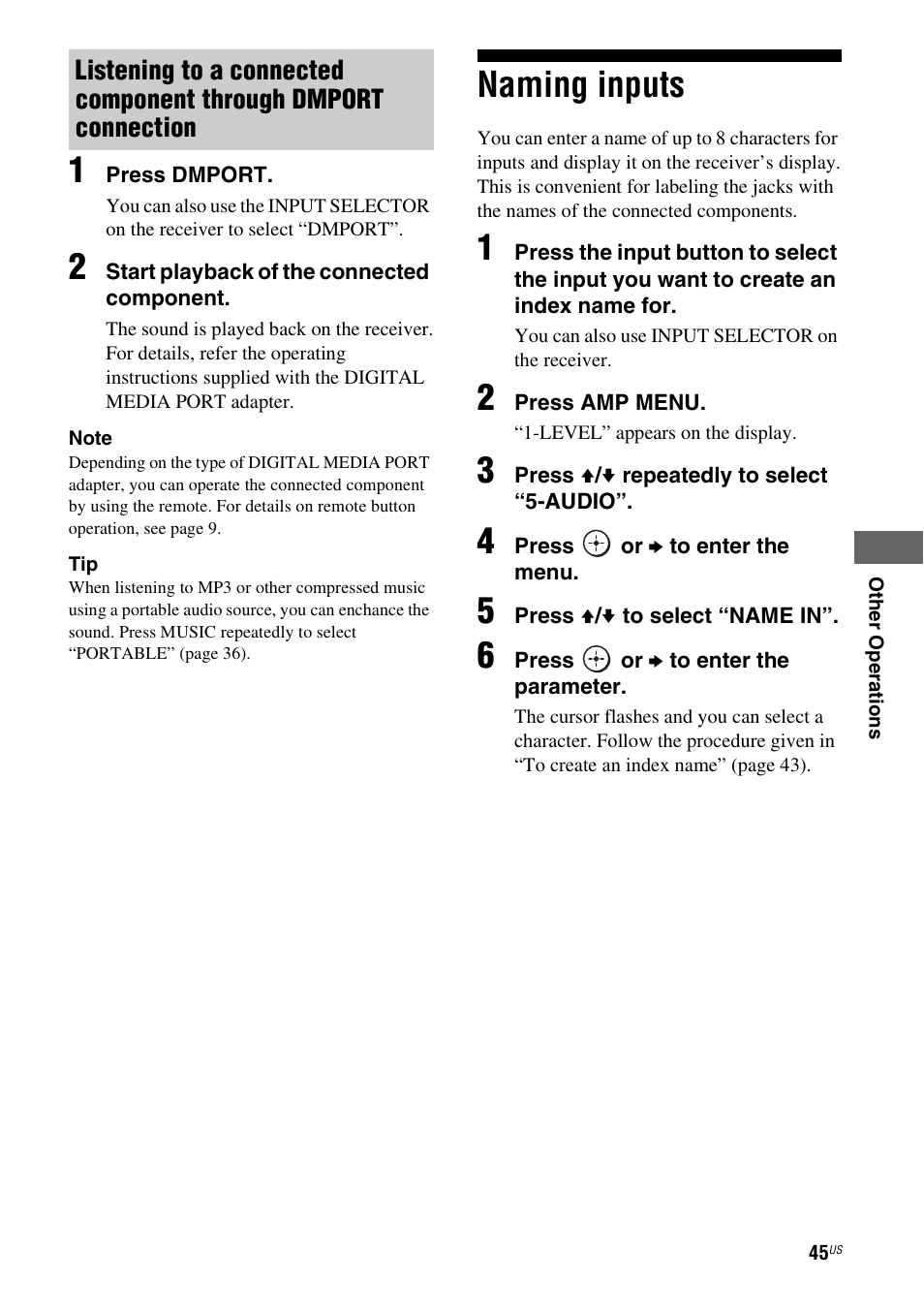 Naming inputs | Sony HT-DDWG700 User Manual | Page 45 / 56