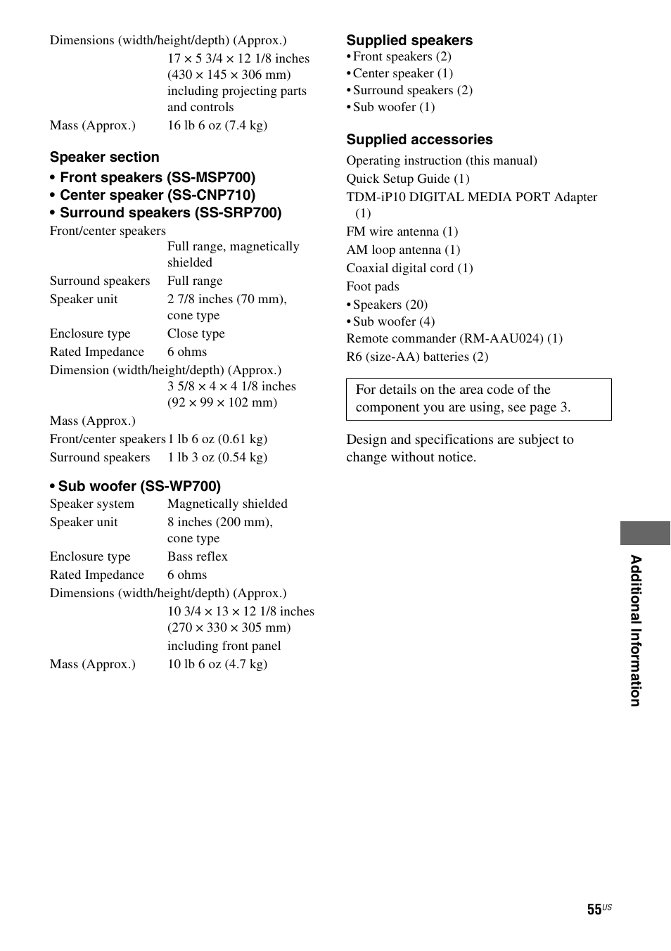 Sony HT-DDWG700 User Manual | Page 55 / 56