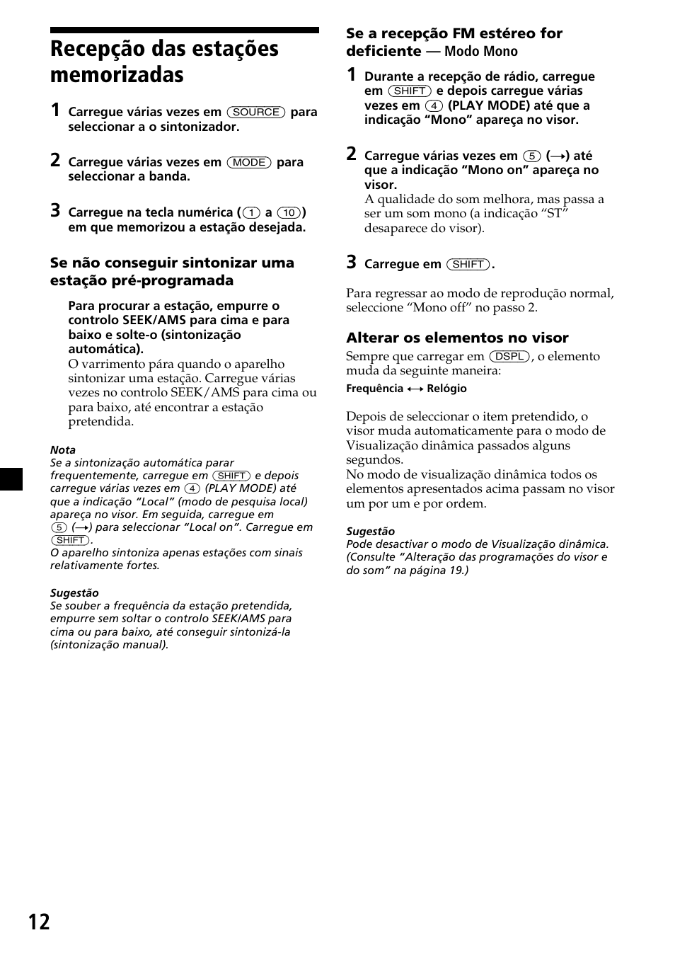 Recepção das estações memorizadas | Sony MDX-C7970R User Manual | Page 96 / 116