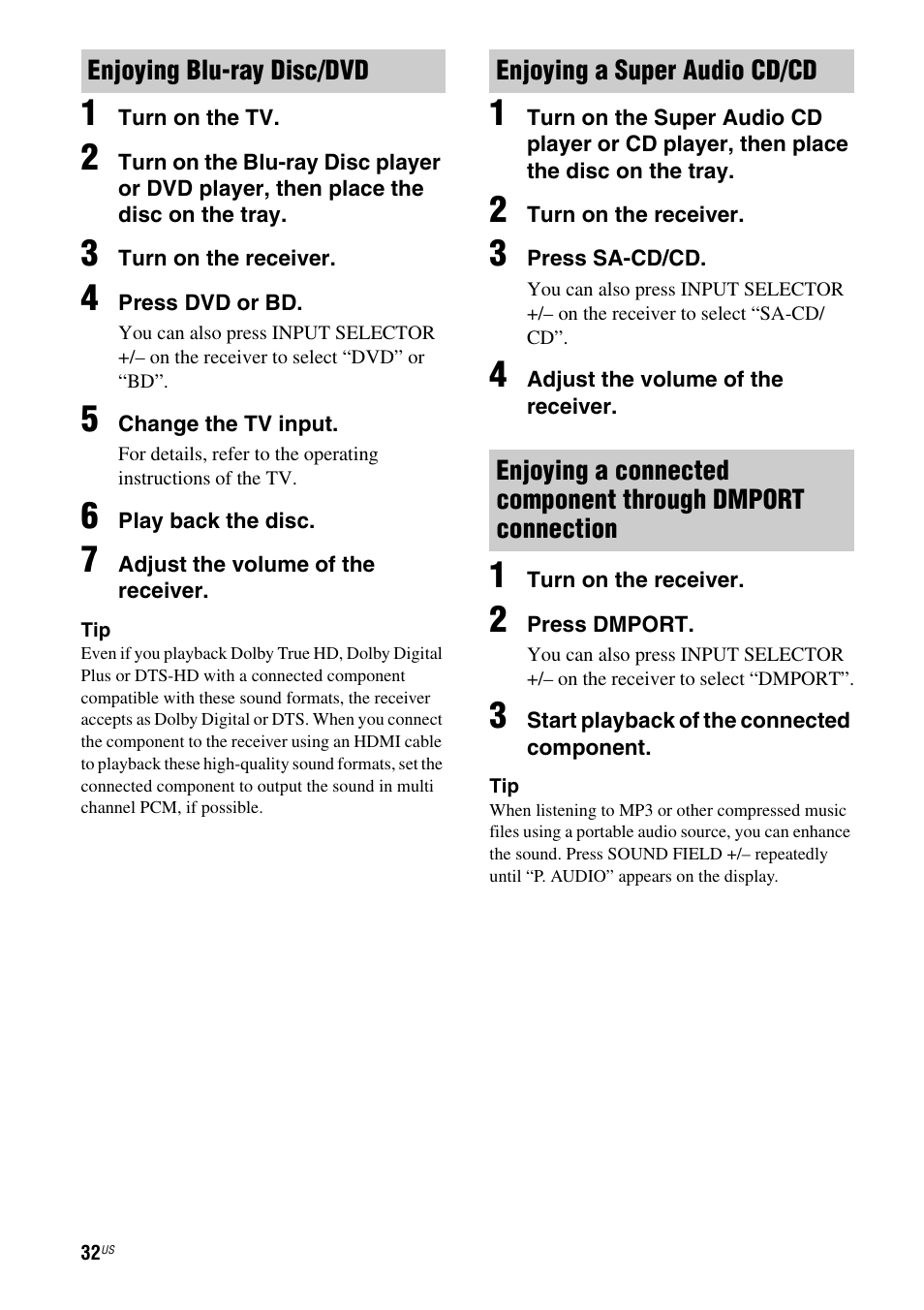 Sony HT-SF370 User Manual | Page 32 / 76