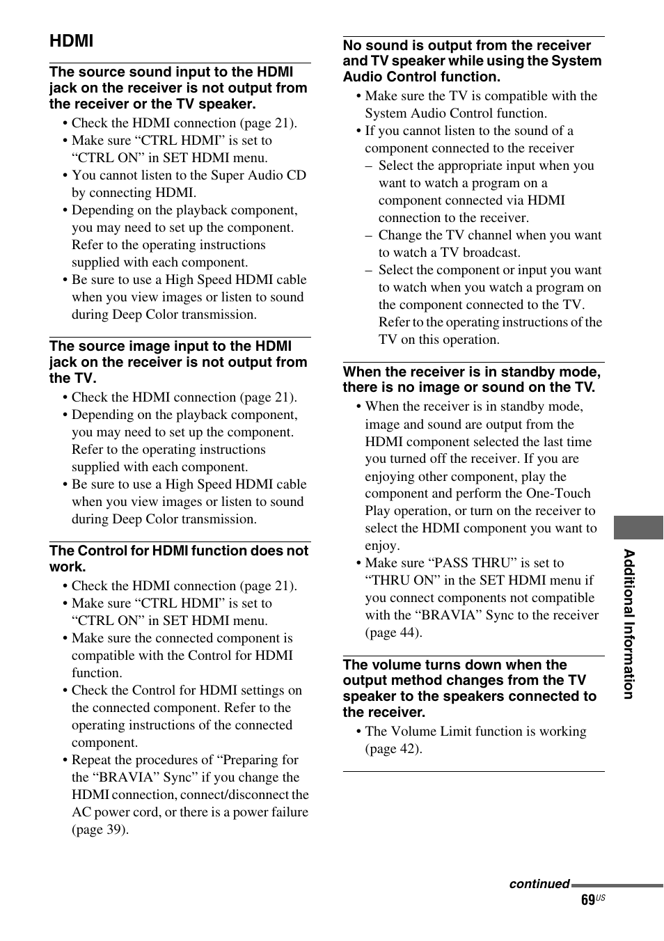 Sony HT-SF370 User Manual | Page 69 / 76