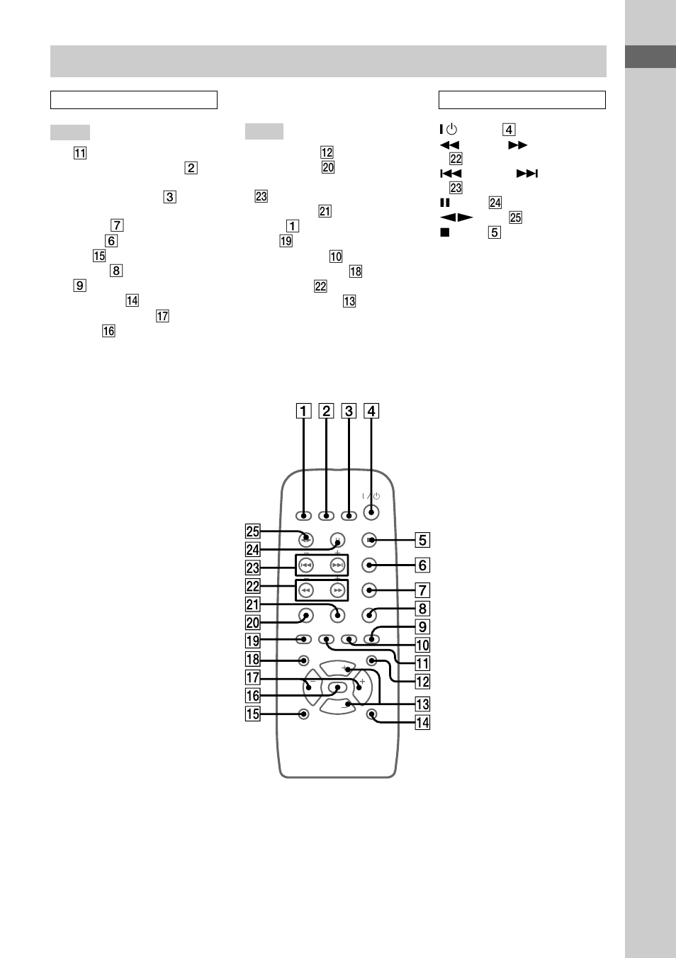 Remote control | Sony CMT-EP707 User Manual | Page 5 / 24