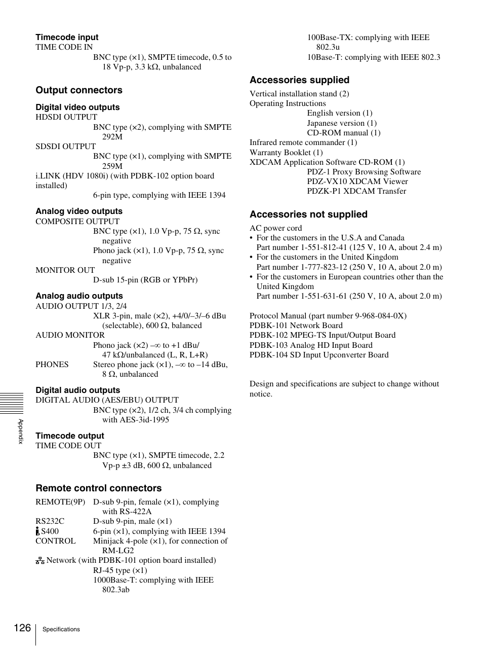Sony 3-270-589-12 (1) User Manual | Page 126 / 135