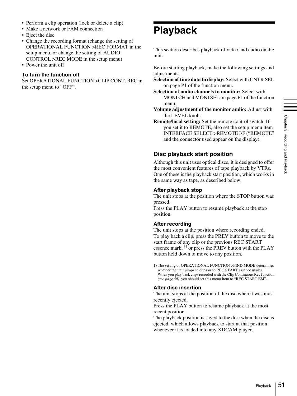 Playback, Disc playback start position | Sony 3-270-589-12 (1) User Manual | Page 51 / 135