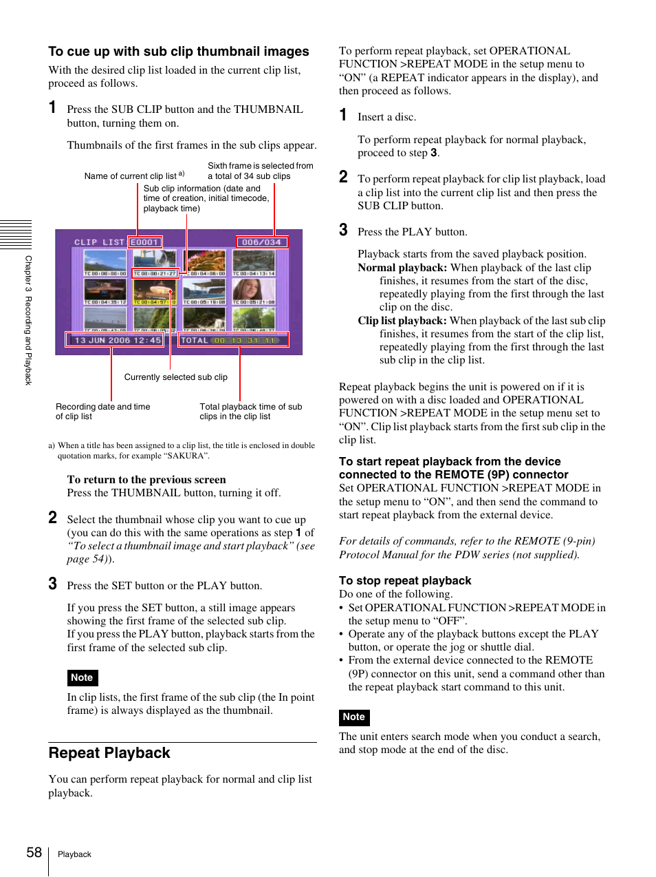 Repeat playback | Sony 3-270-589-12 (1) User Manual | Page 58 / 135