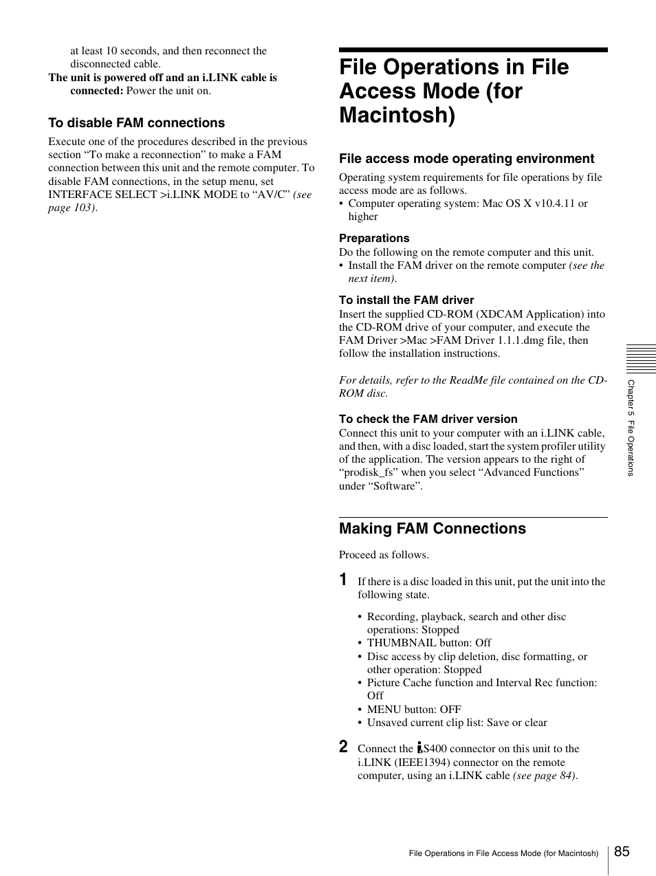 Making fam connections | Sony 3-270-589-12 (1) User Manual | Page 85 / 135