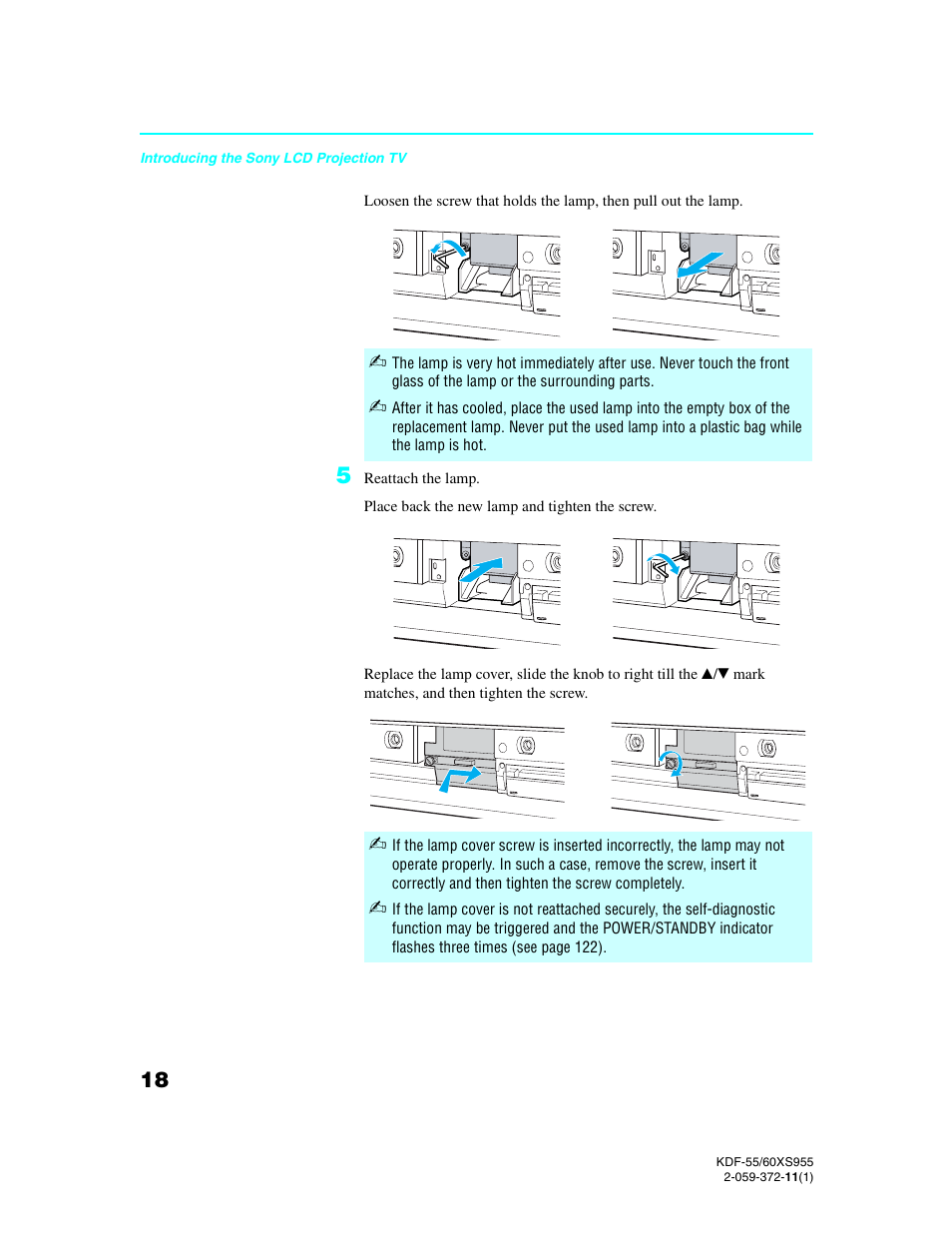 Sony GRAND WEGA KDF-55XS955 User Manual | Page 18 / 129