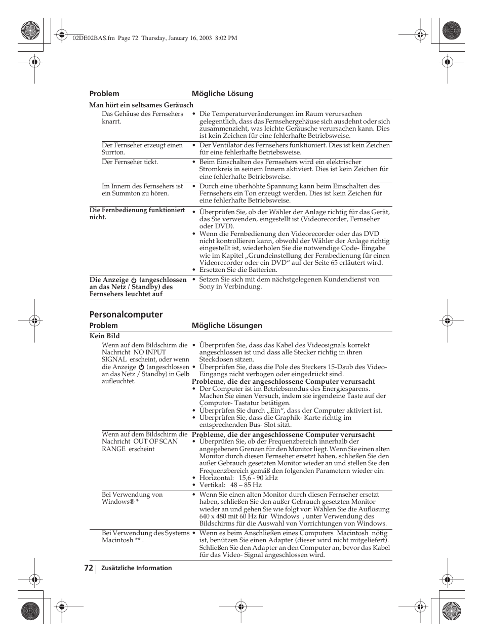 Personalcomputer | Sony WEGA KLV-30MR1 User Manual | Page 148 / 304