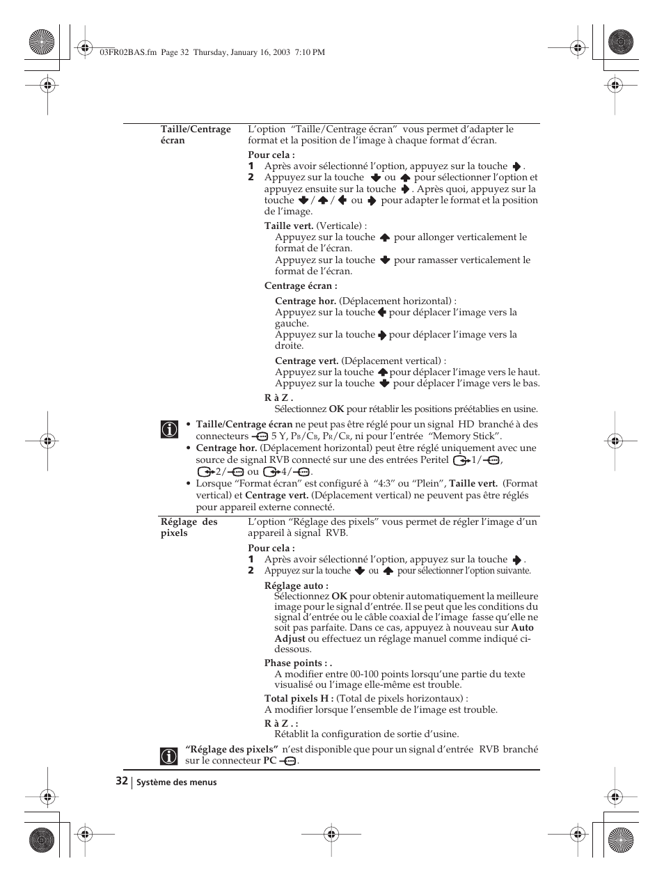 Sony WEGA KLV-30MR1 User Manual | Page 182 / 304