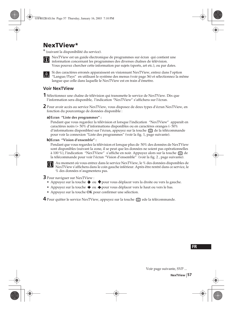 Nextview | Sony WEGA KLV-30MR1 User Manual | Page 207 / 304