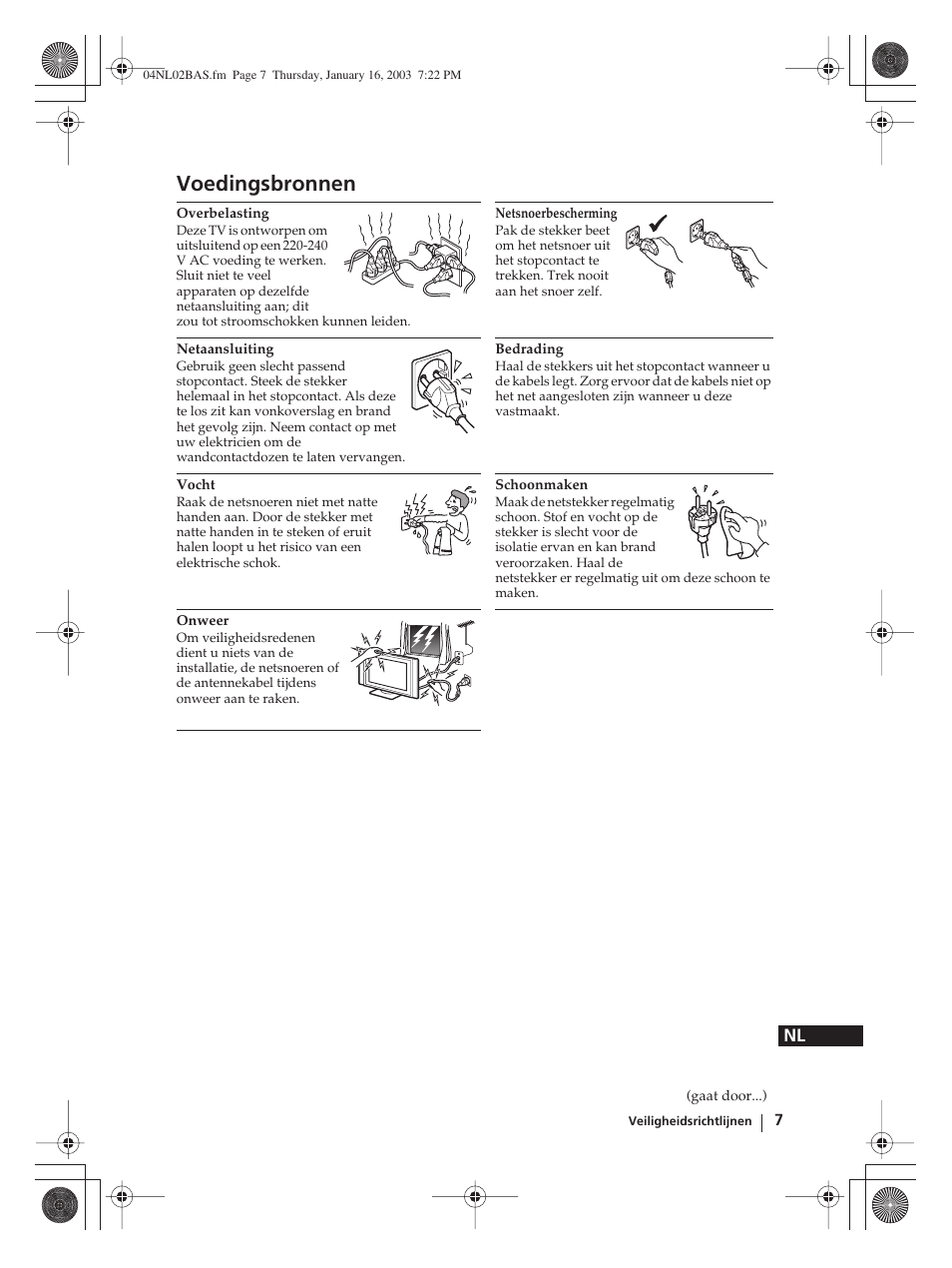 Voedingsbronnen | Sony WEGA KLV-30MR1 User Manual | Page 235 / 304