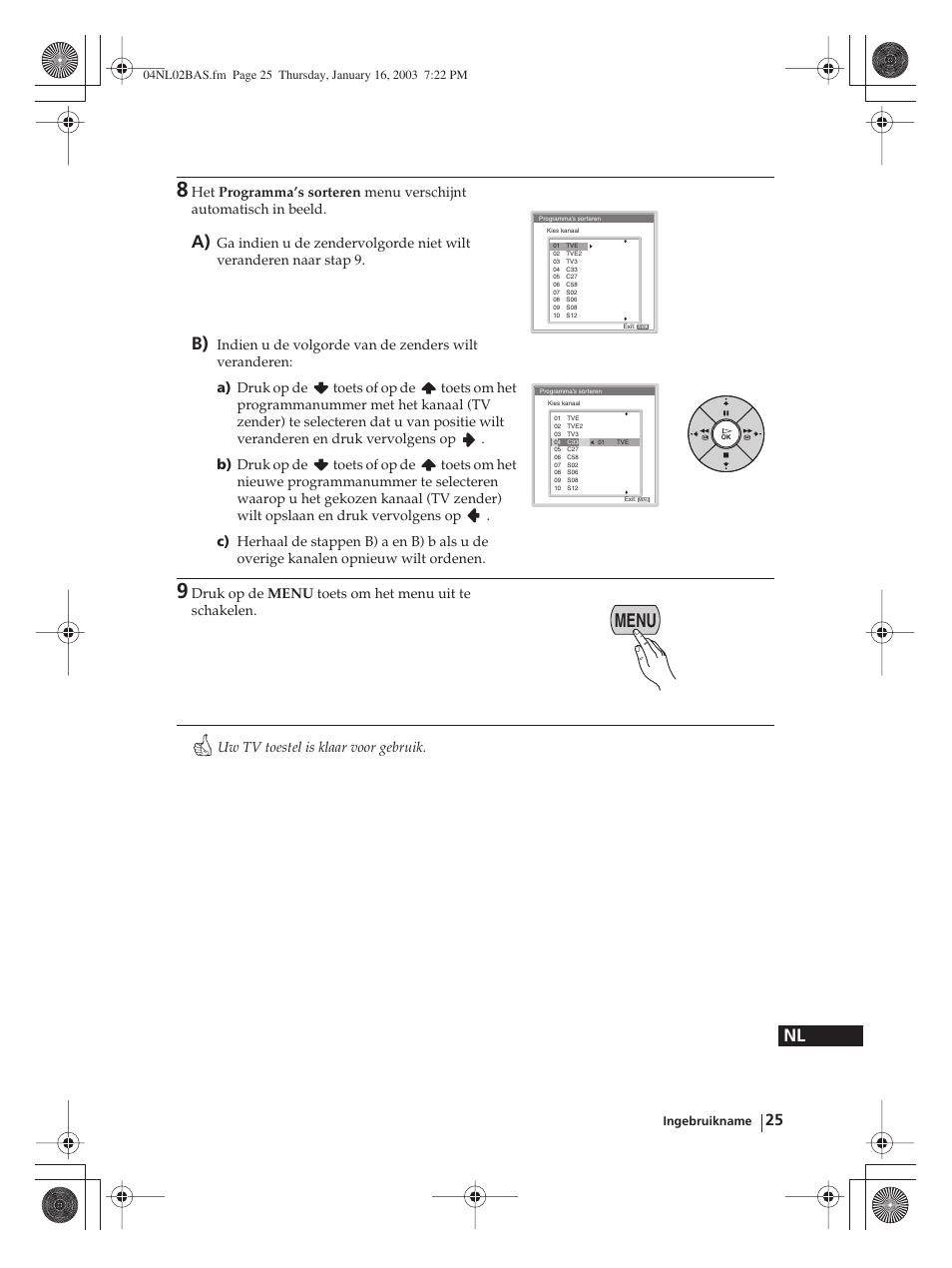 Menu | Sony WEGA KLV-30MR1 User Manual | Page 253 / 304