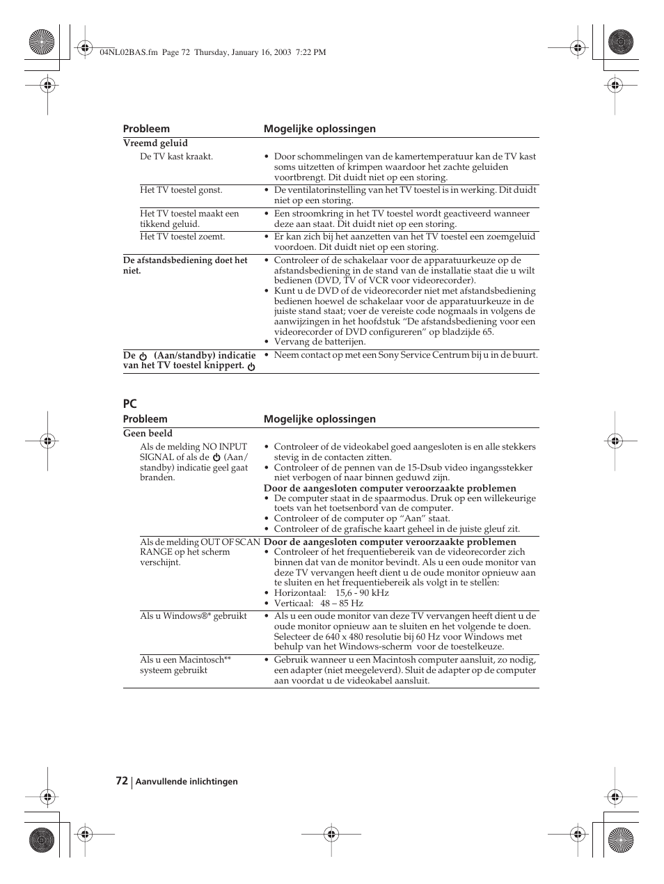 Sony WEGA KLV-30MR1 User Manual | Page 300 / 304