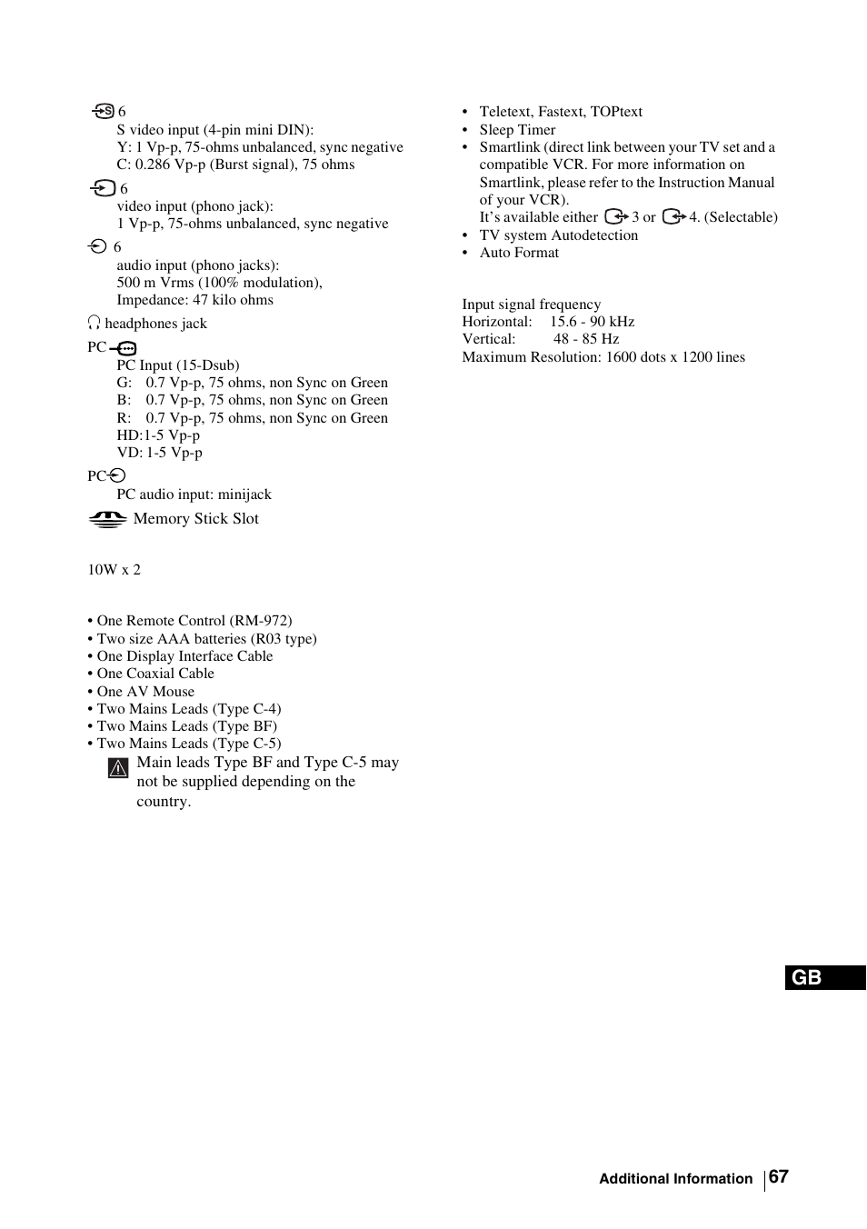 Sony WEGA KLV-30MR1 User Manual | Page 67 / 304
